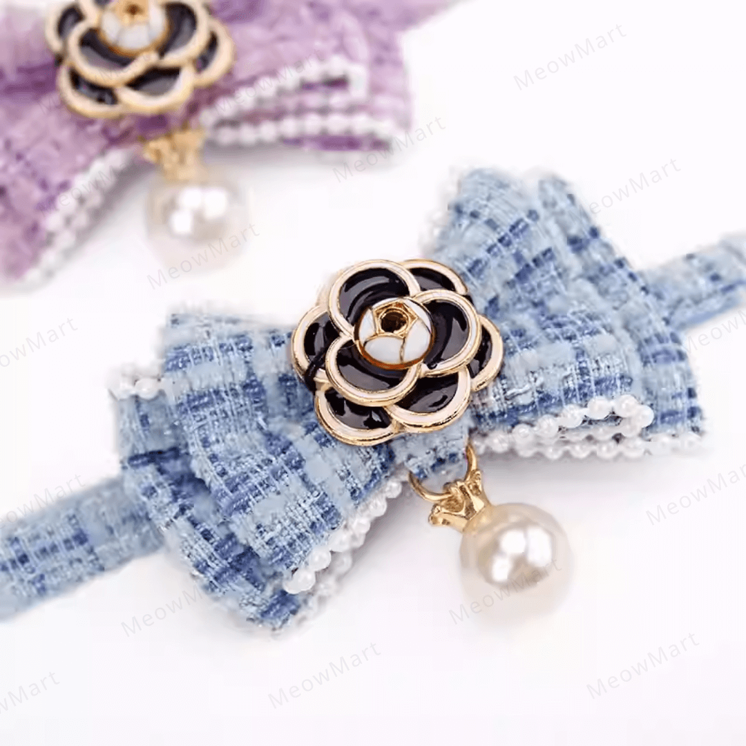 山茶花珍珠貓頸圈