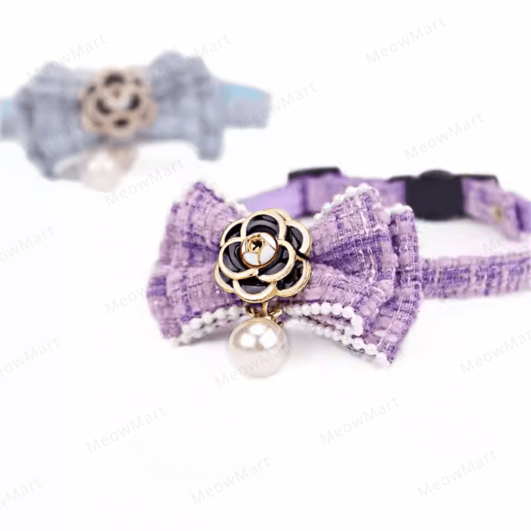 山茶花珍珠貓頸圈