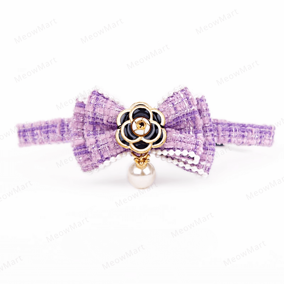 山茶花珍珠貓頸圈