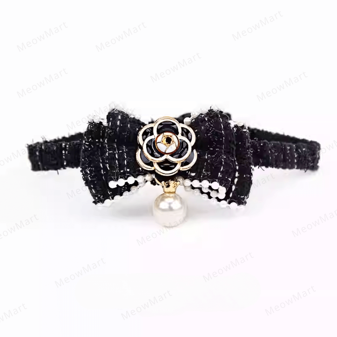 山茶花珍珠貓頸圈