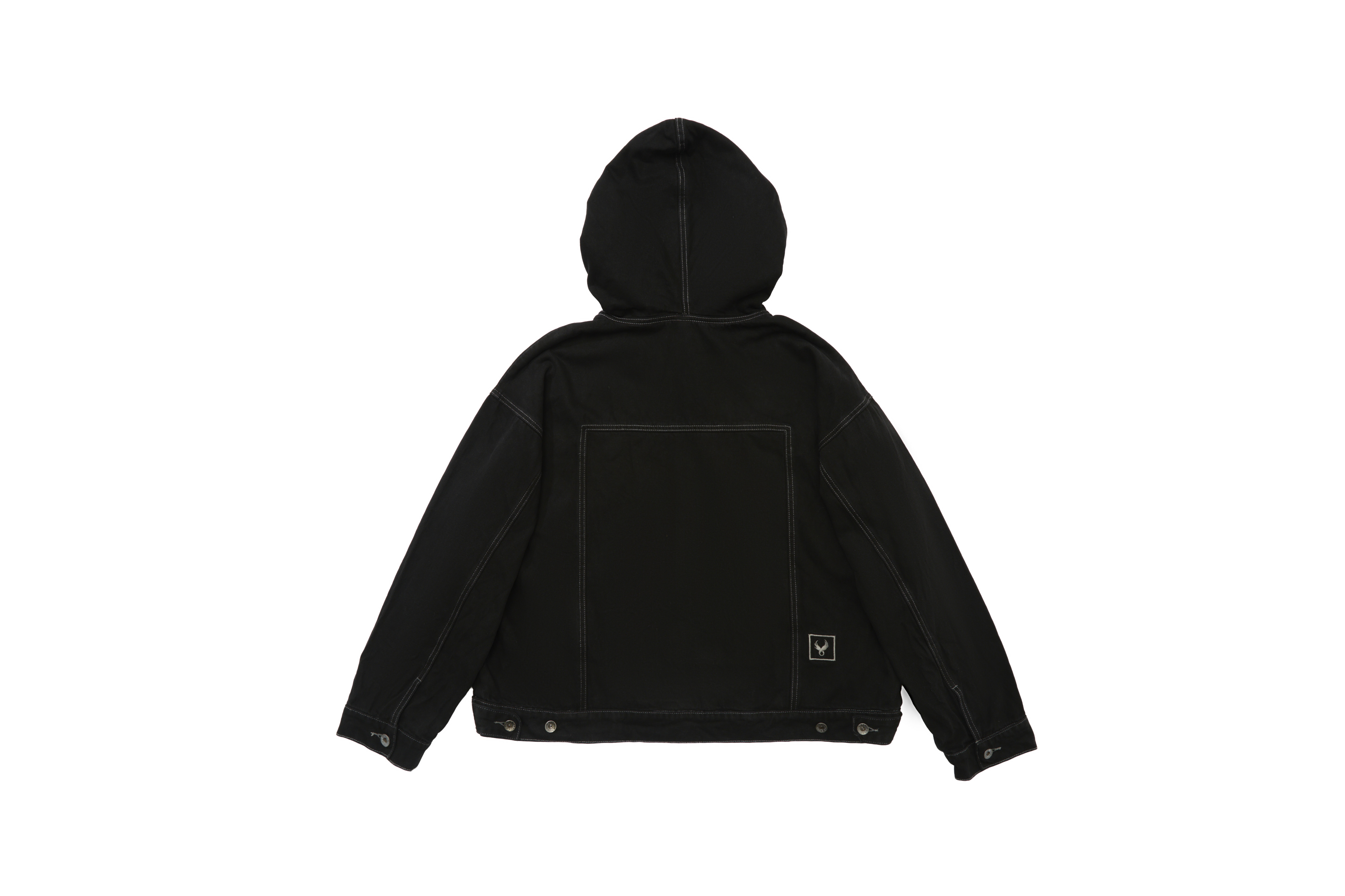 REMIX "Washed Half-Zipped Hoodie" (Black)
