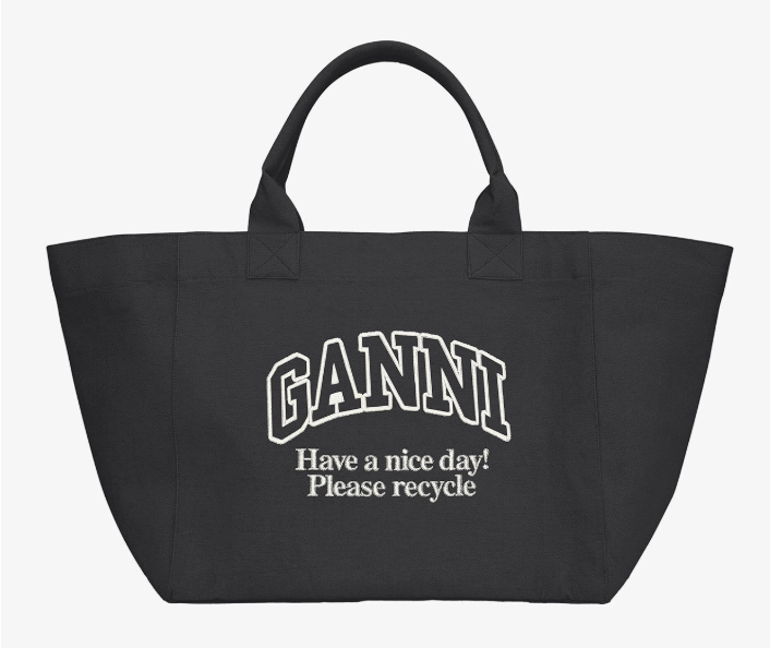 1VT1119-031 GANNI XXL Tote Black #A7180 (B-EU-E)