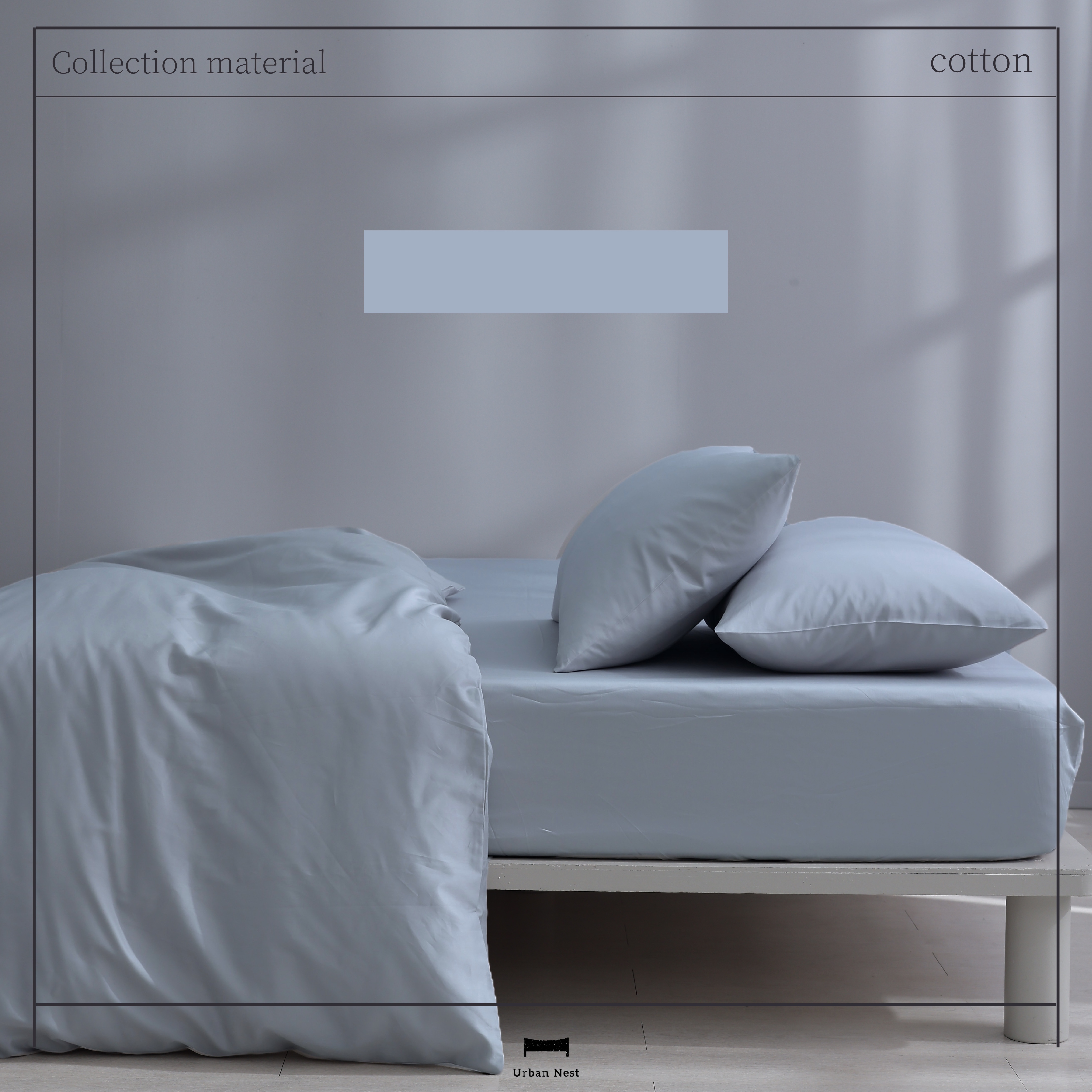 精梳棉 300織床包枕套組(冰峰藍)