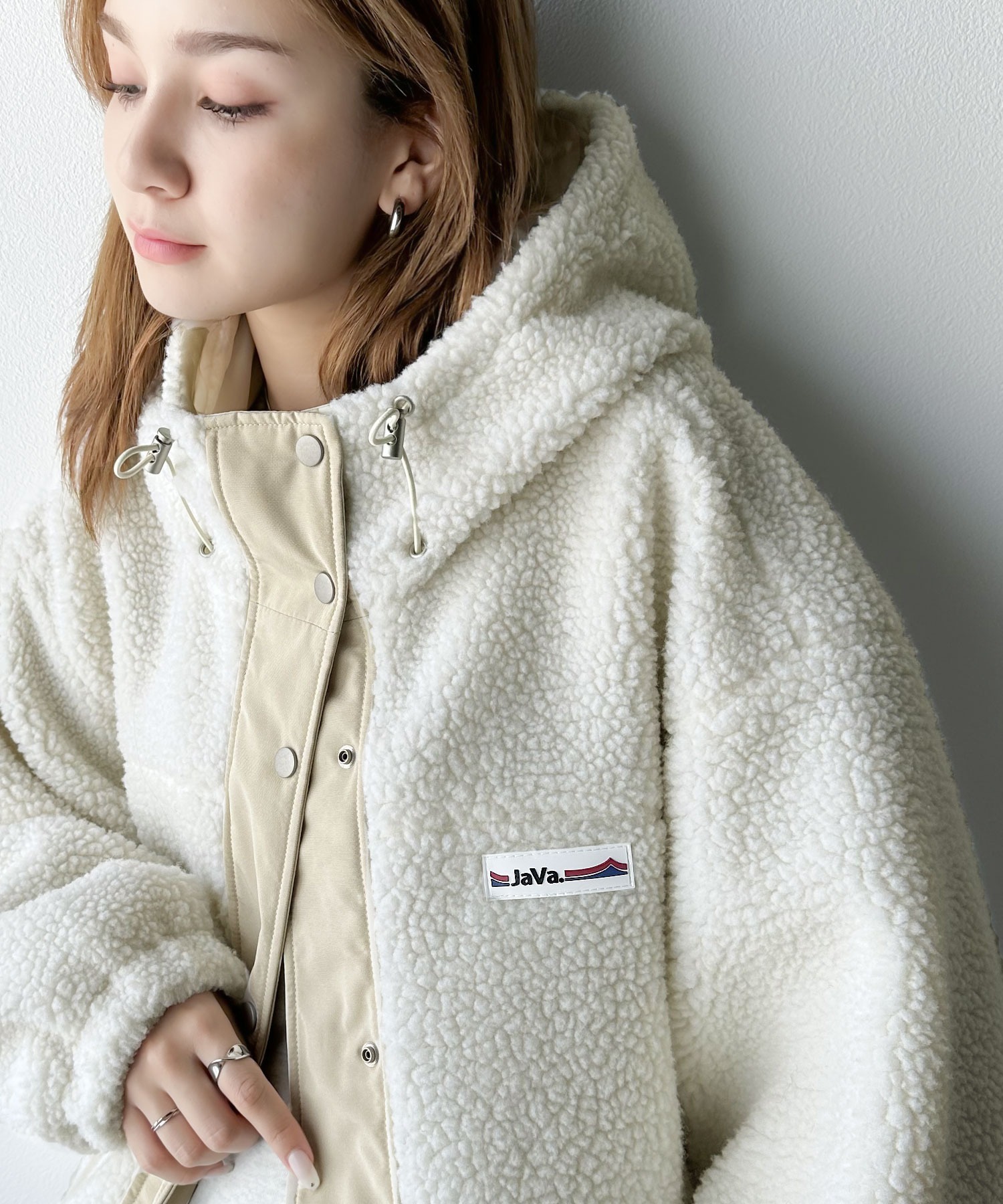 🇯🇵 日系品牌 JAVA 復古 立領連帽外套 羊羔毛 排扣 抽繩 / 預購