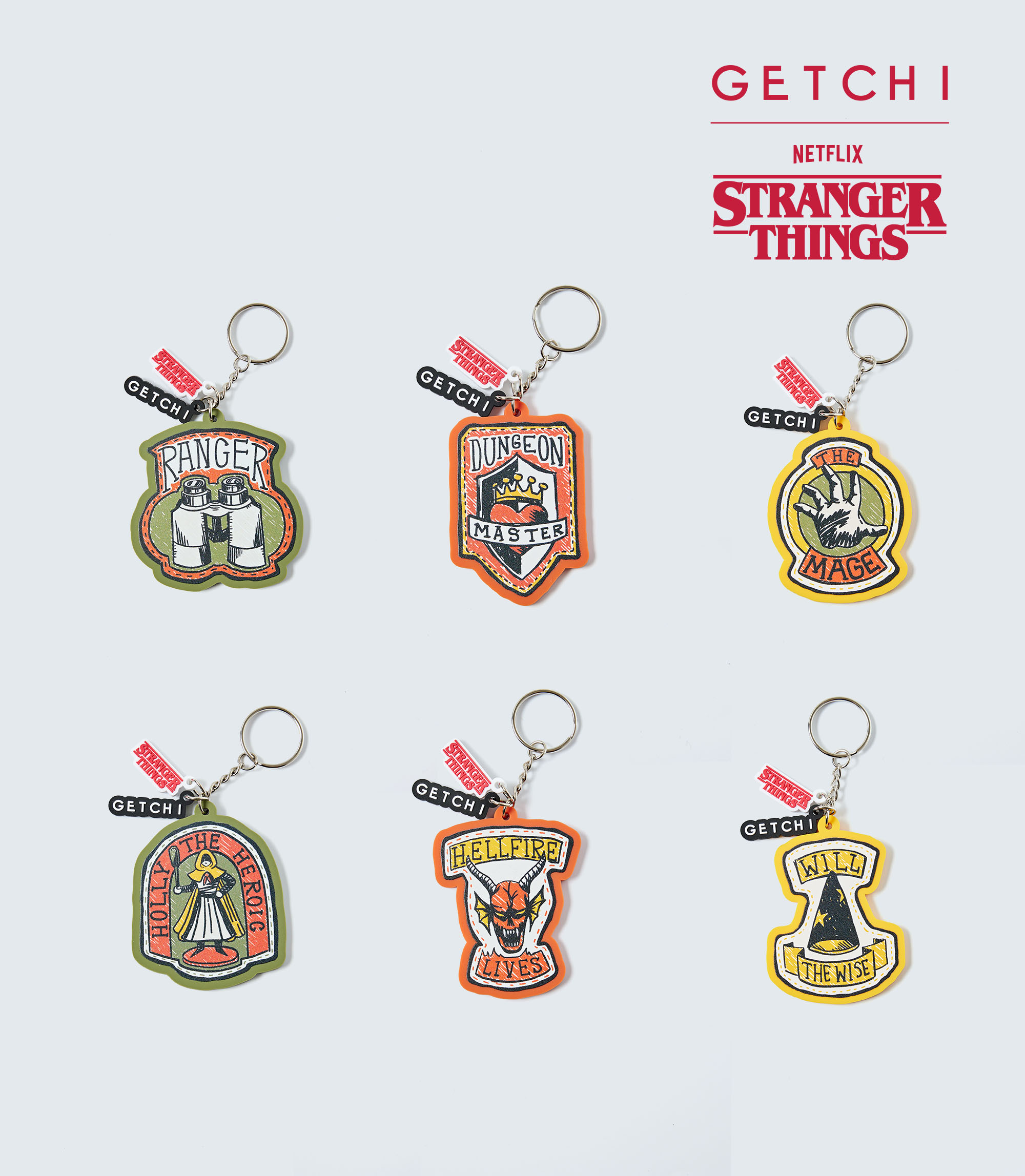 (現貨)Getchi X Stranger Things怪奇物語聯名系列盲盒鑰匙圈