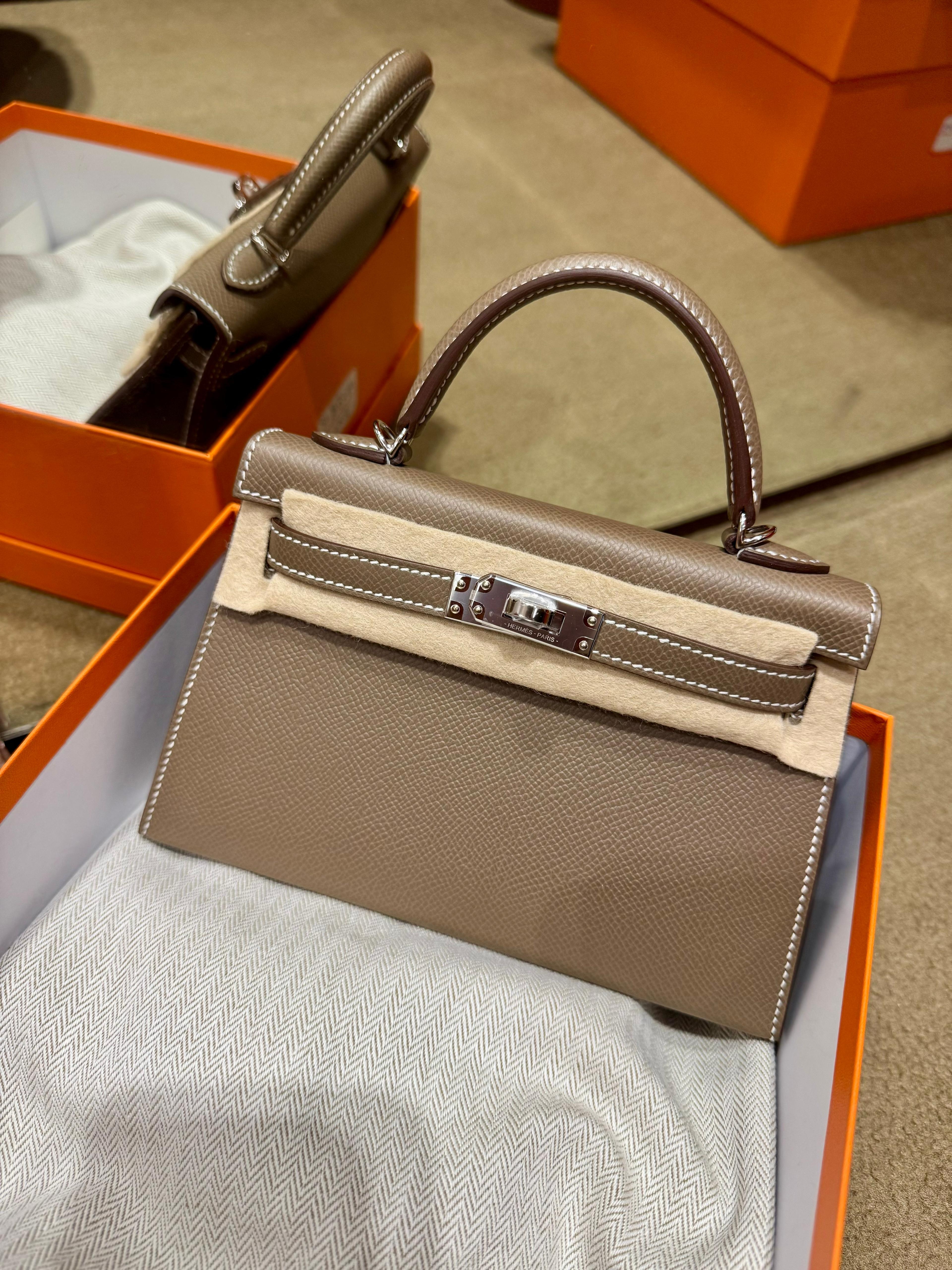 Kelly mini II 18 etoupe ck epsom K