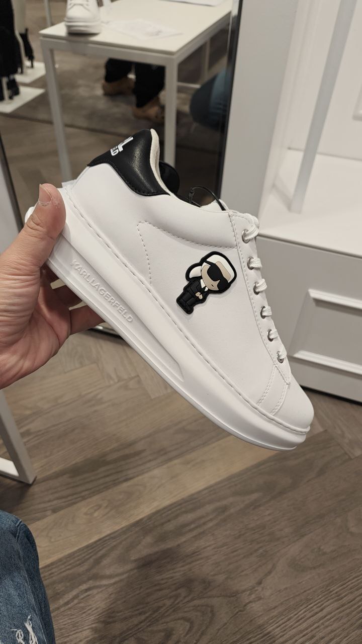 [E] KARL LAGERFELD WHITE KAPRI MEN'S IKON LO LACE, KL95530N-100 (EKL107)