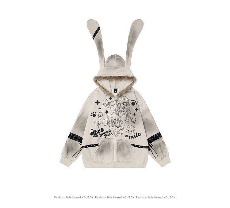 動漫兔耳連帽外套