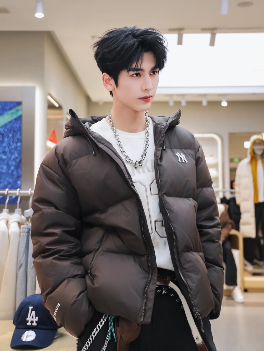 MLB FW25 拉鍊 抽繩 鵝絨 連帽 羽絨 外套