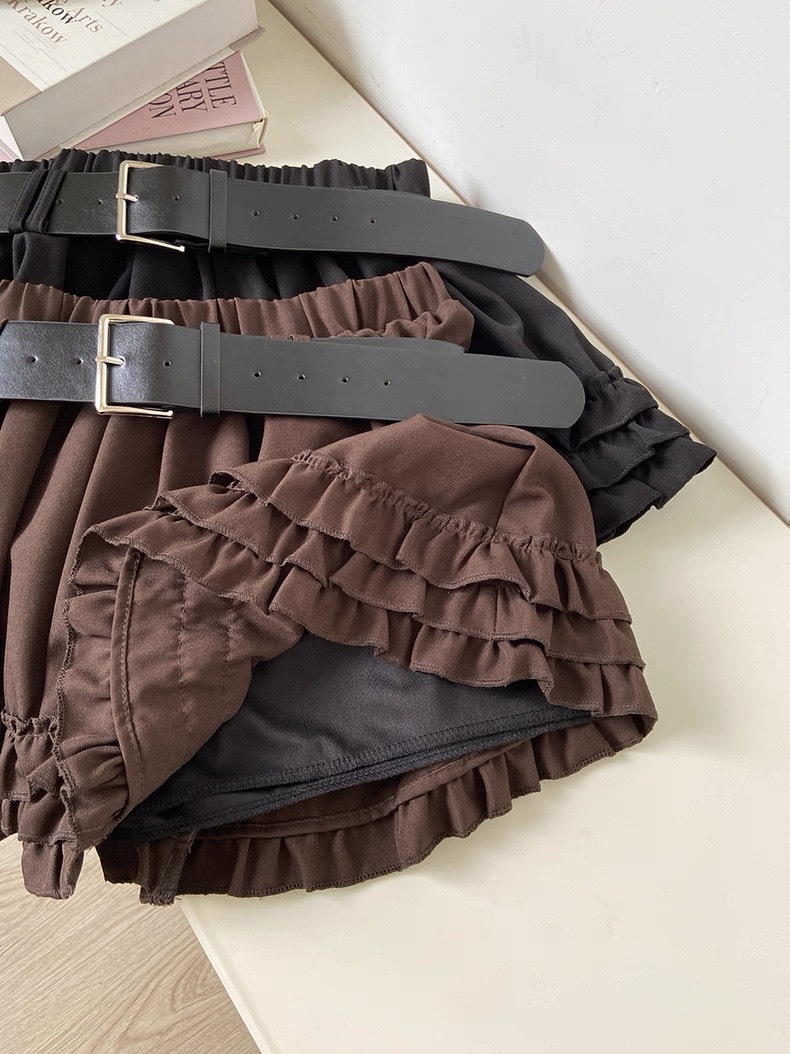 下擺荷葉短裙 61156