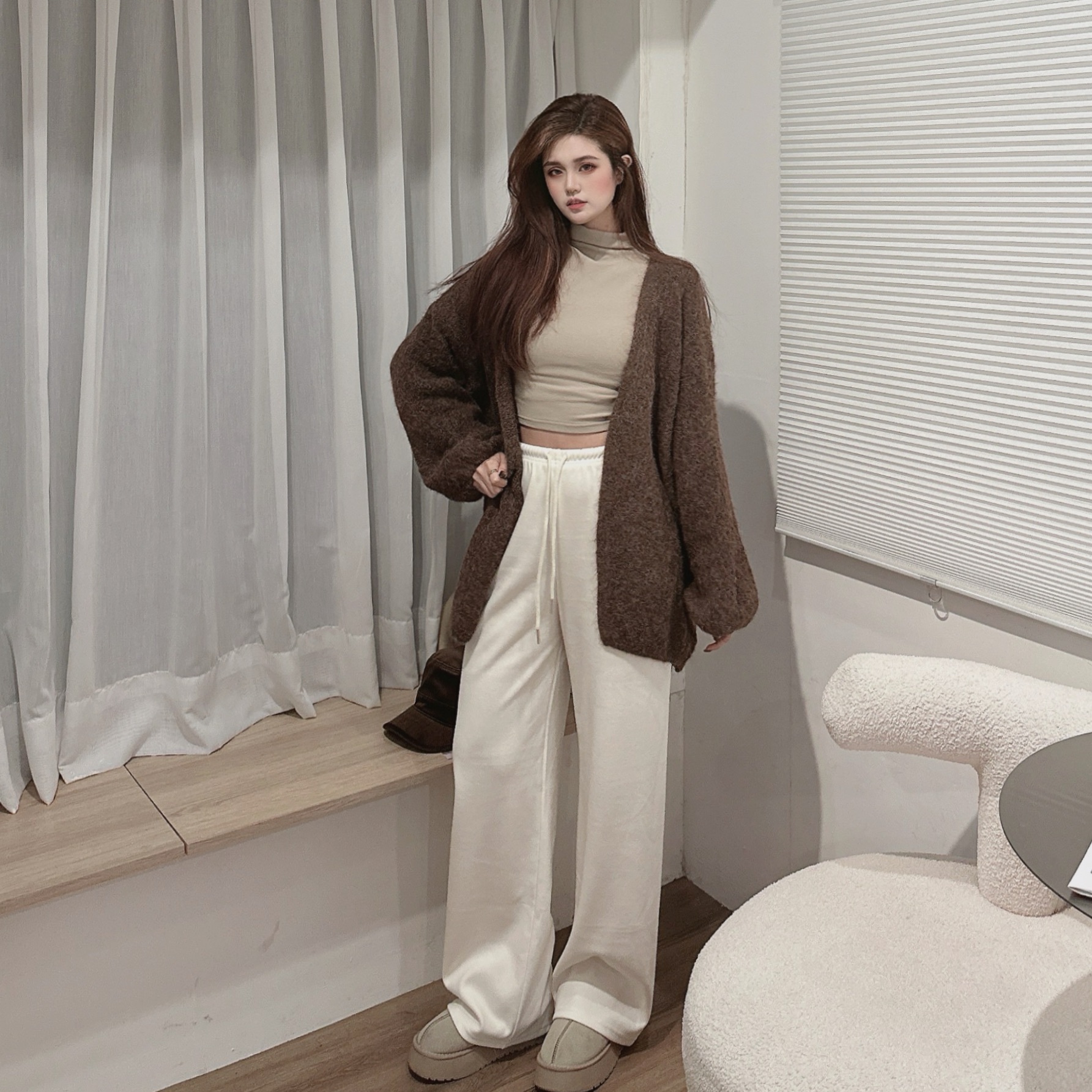 超舒服蜜桃絨寬褲/三色