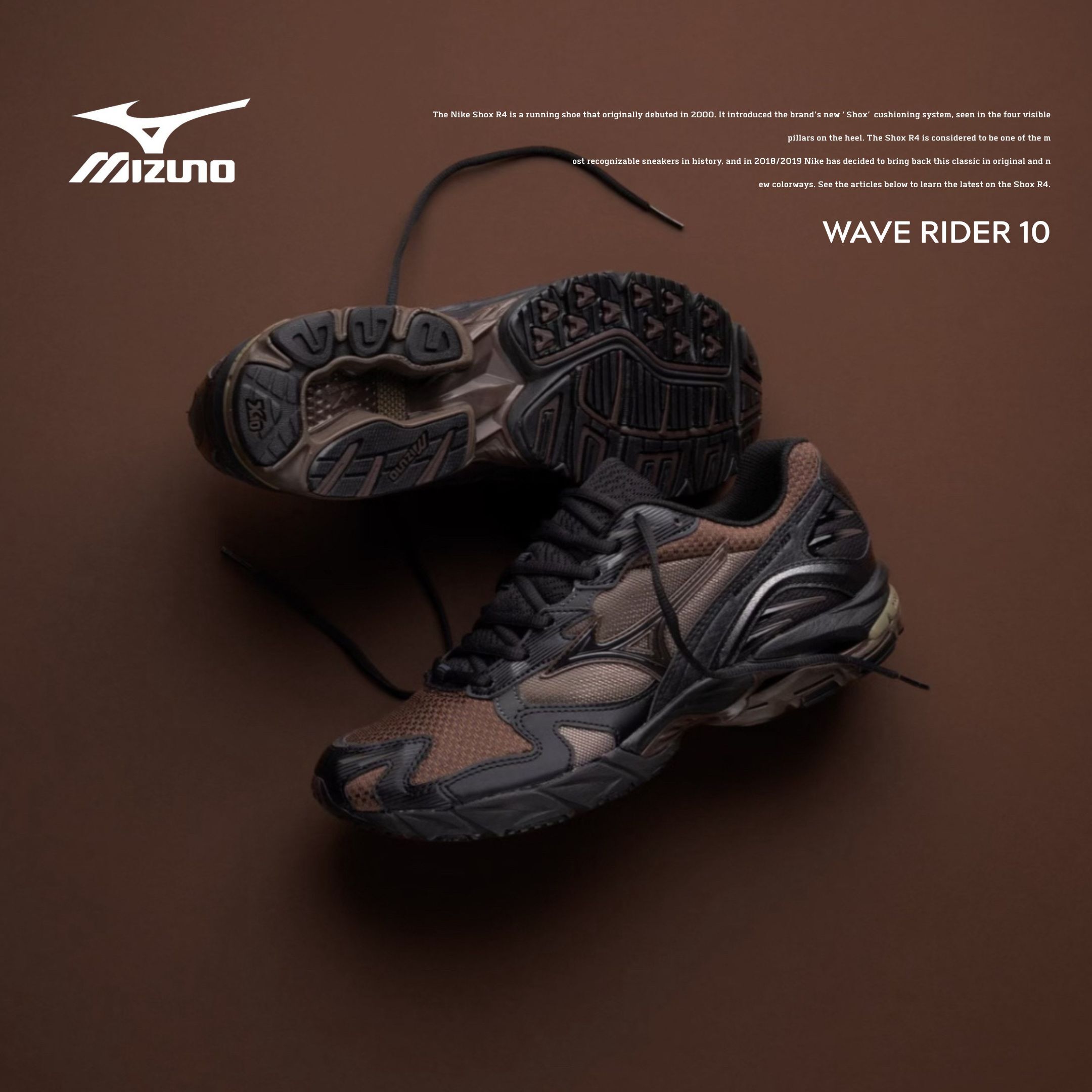 NICEDAY 代購 Mizuno Wave Rider 10 × VAINL ARCHIVE 摩卡 咖啡 棕色 深棕 機能 慢跑 D1GD252101