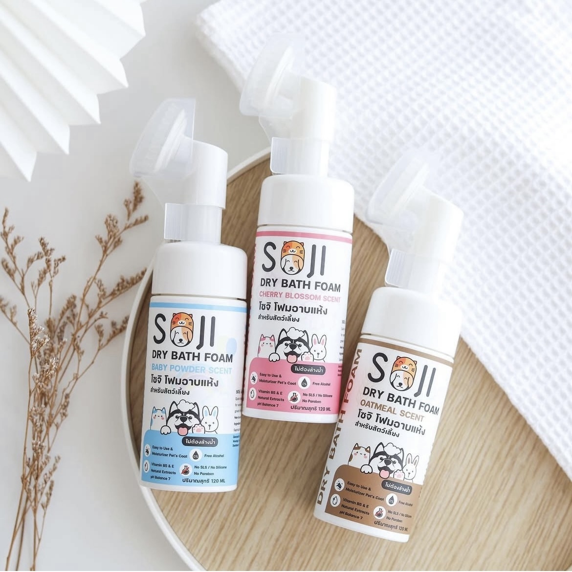 （3款）泰國SOJI 寵物乾洗泡沫 120ml