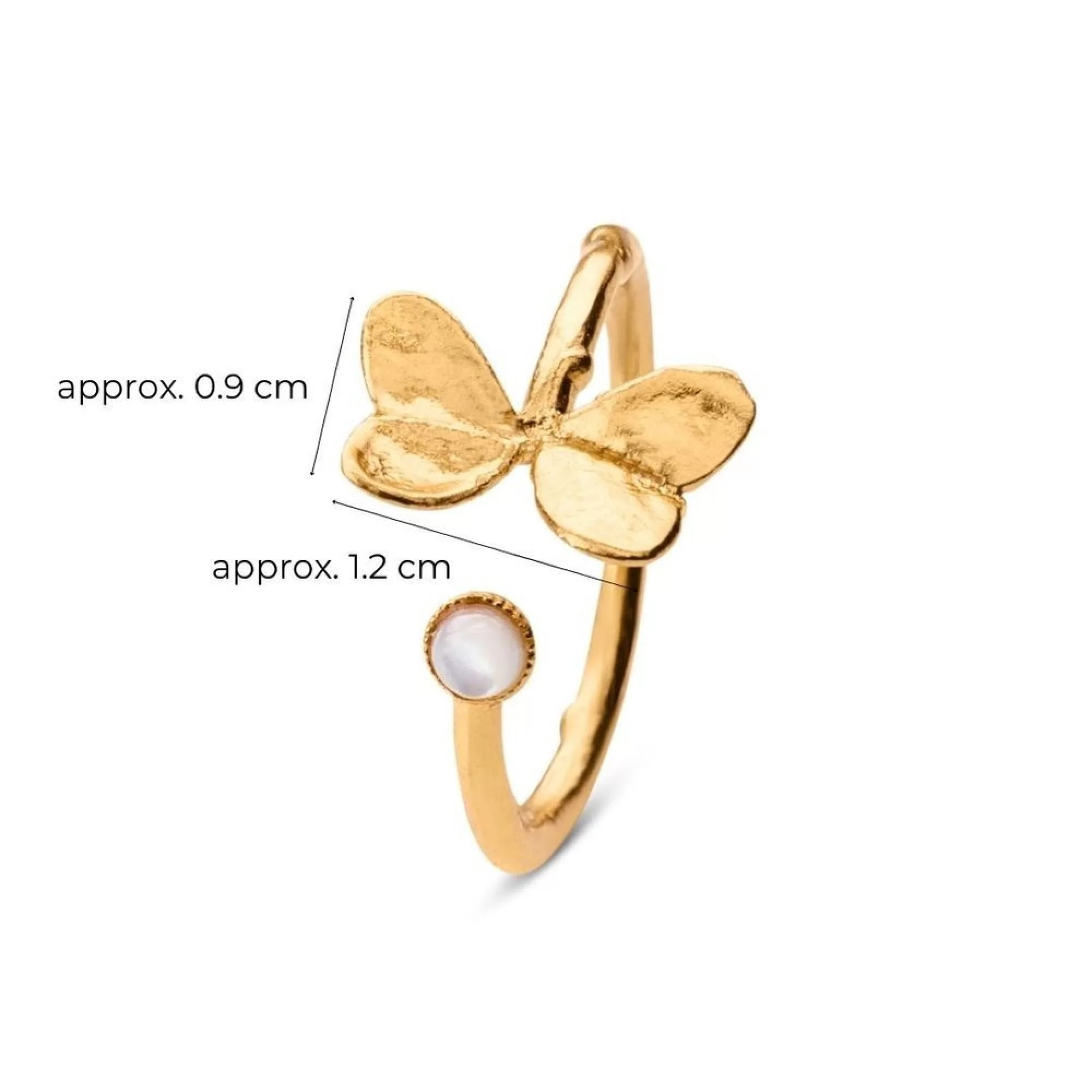 1TA0530-419 [THALLO] Pnoe Trefoil Ring 24k Gold Vermeil On Sterling Silver Mop #s812a (EU)