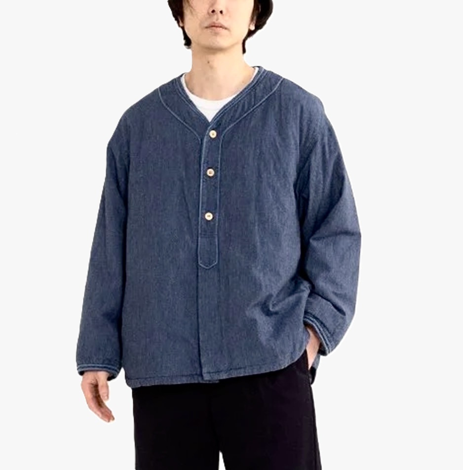 LAST PCS RE-STOCK: VISVIM 2025 DUGOUT CHAMBRAY ((DOWN)) L/S - LT.INDIGO PRE ORDER ITEM (預訂中)