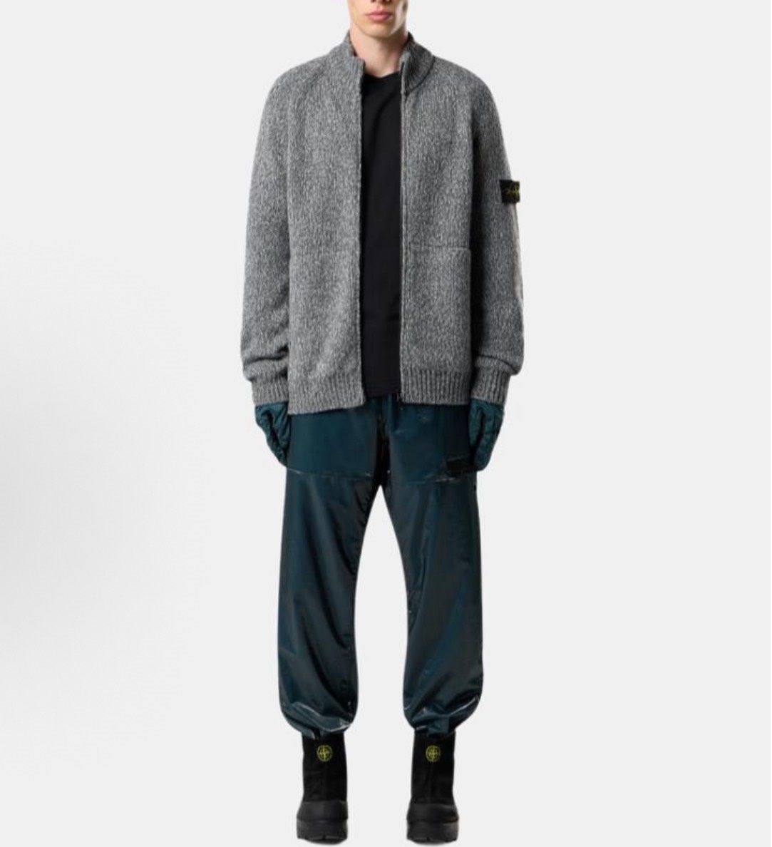 STONE ISLAND 純色羅紋長袖針織衫｜男款｜灰色／海軍藍