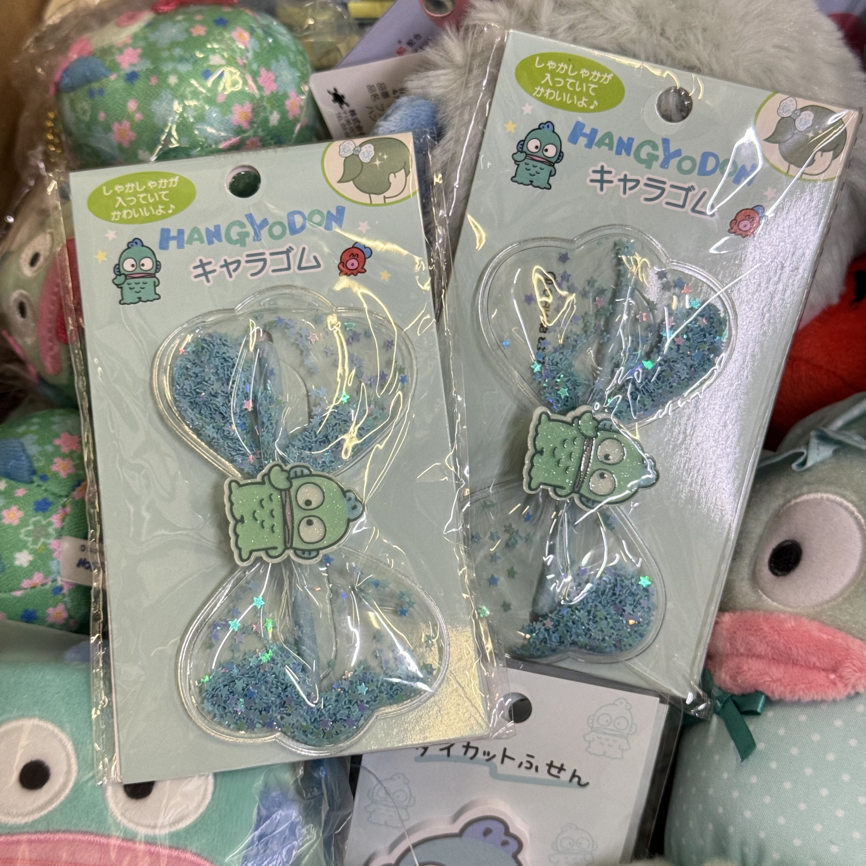 JP 水怪閃閃透明蝴蝶結橡筋 藍 8961