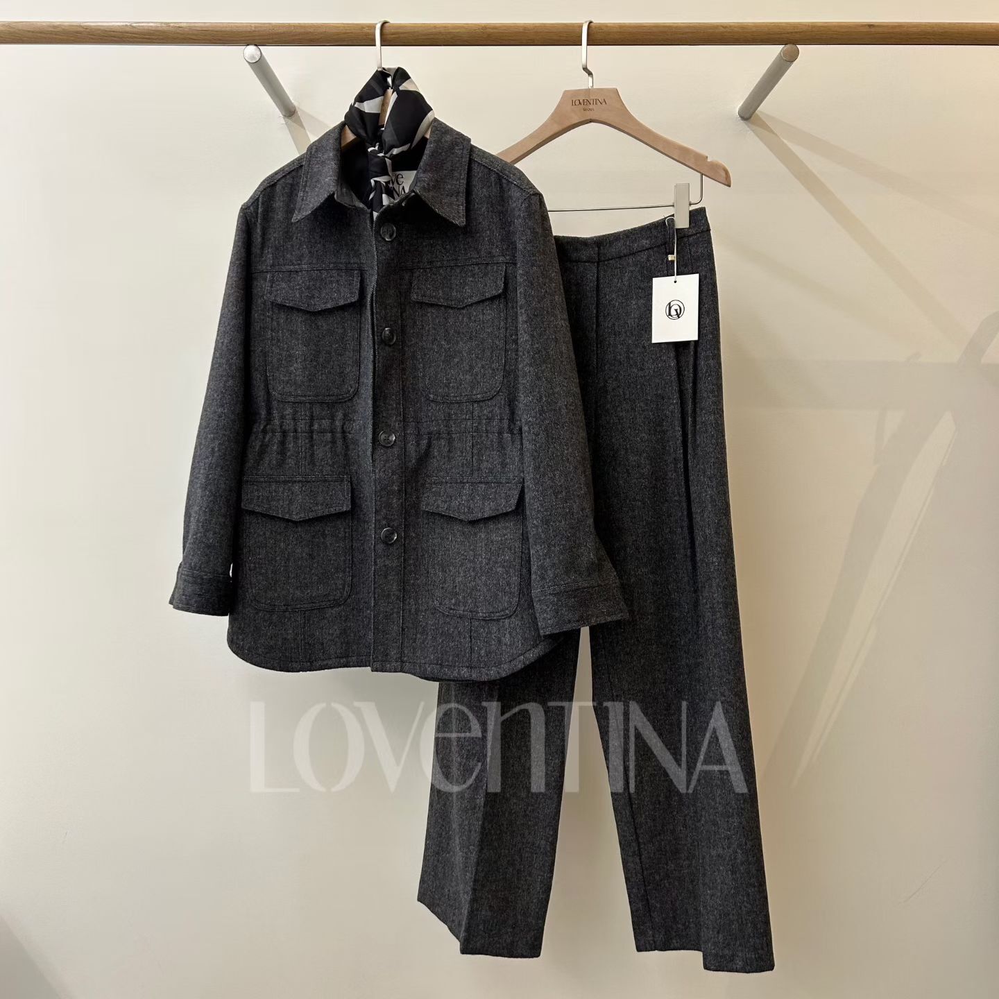 GB5249 柔軟壓褶直筒休閑西裝褲