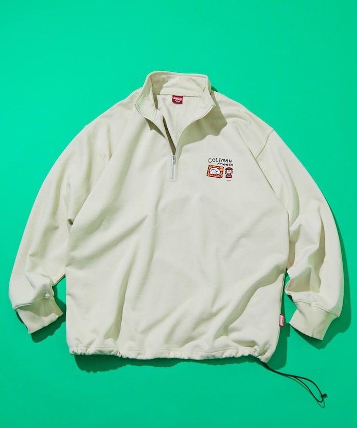 『代購商品』2025AW FREAK'S STORE Coleman x matsui 日本 插畫家 松井先生 Lantern Drawcord Half-Zip Sweatshirt 三方 聯名 別注款 露營燈 半拉鍊 衛衣 1021127000013