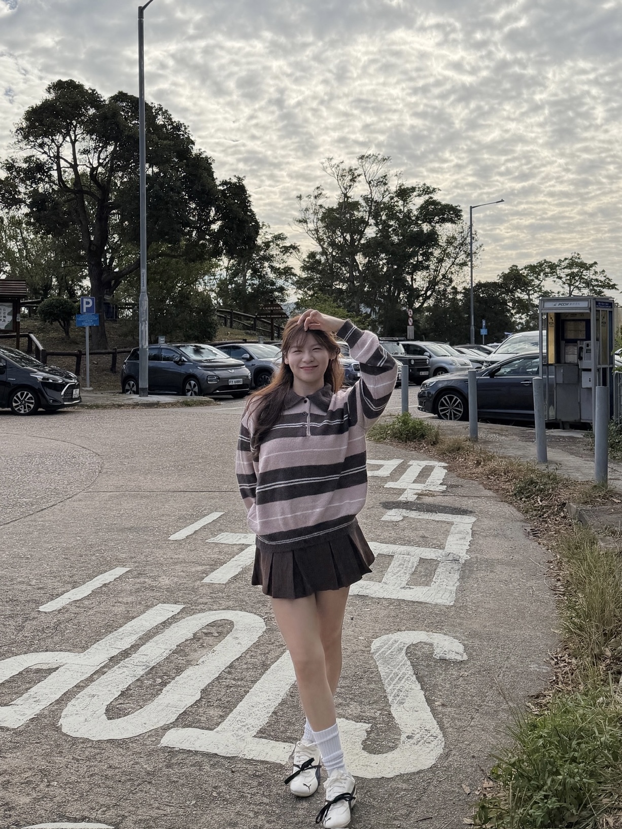 潮流之選〰️啡粉拼色混羊毛Polo🐏