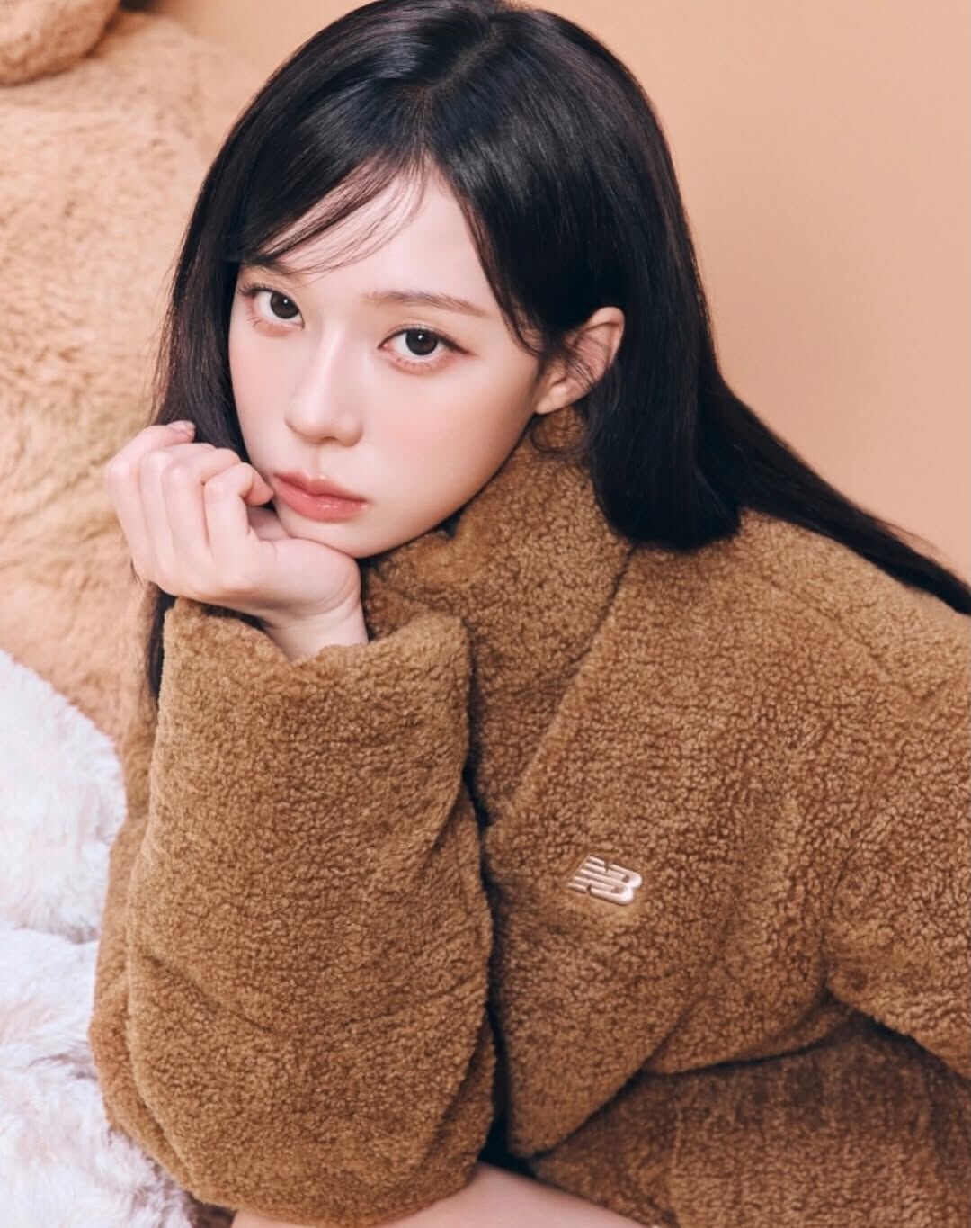 🇰🇷 NEW BALANCE NB 短版羽絨外套 立領 泰迪棕 奶油白 女款 金冬天 aespa Winter同款 / 預購