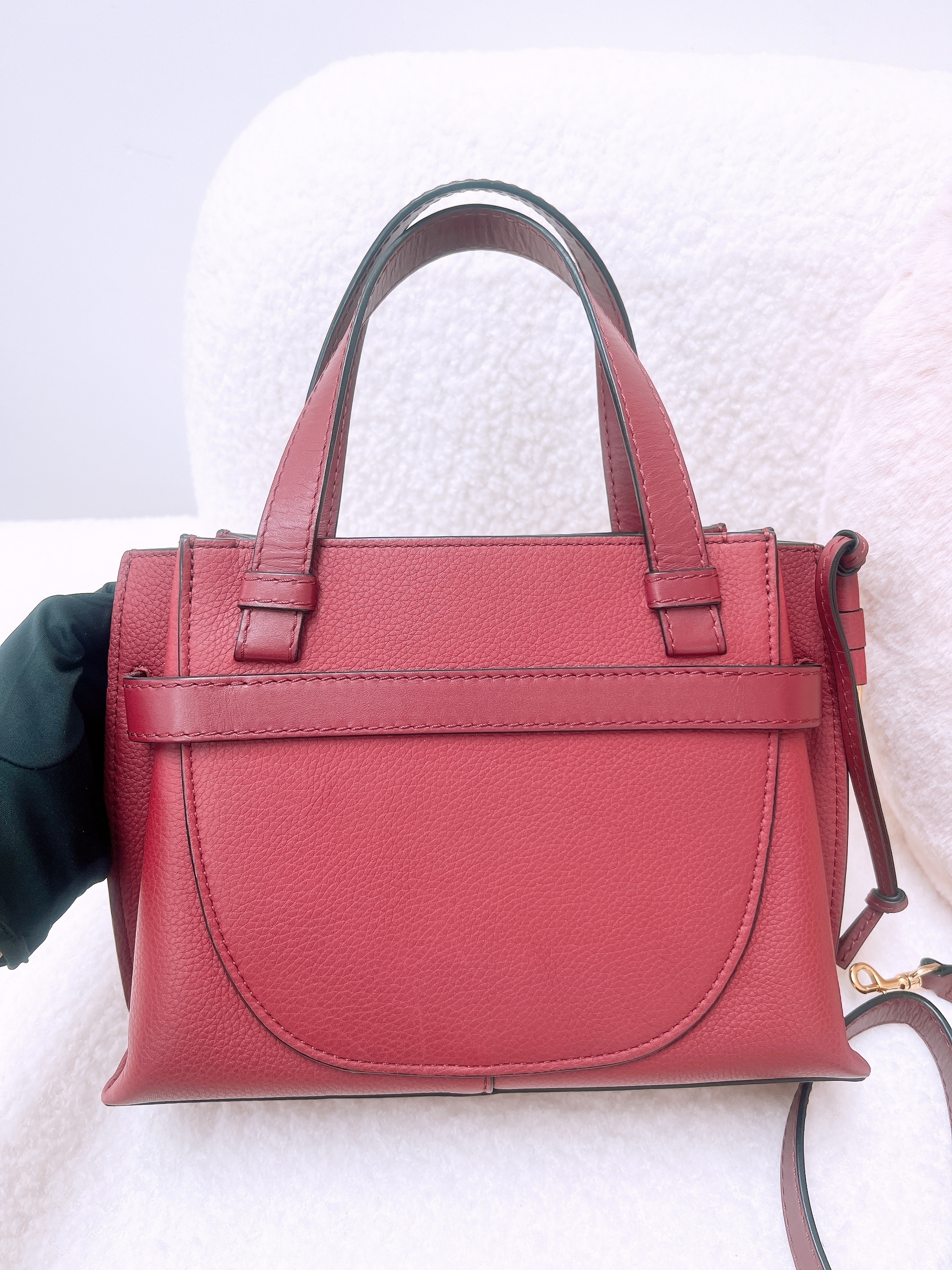 Loewe gate top handle tote mini red
