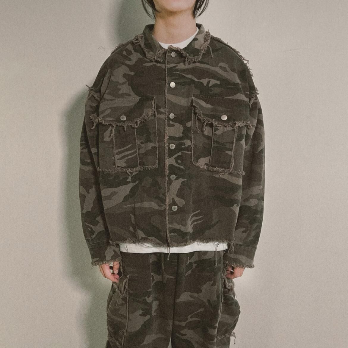 迷彩開胸外套 JK2717