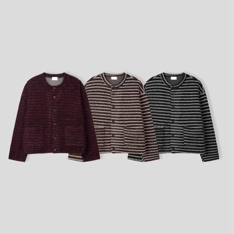 橫間開胸針織外套 JK2719