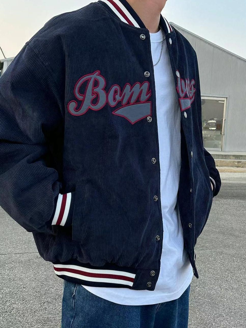 英文字棒球褸(薄夾棉) JK2722