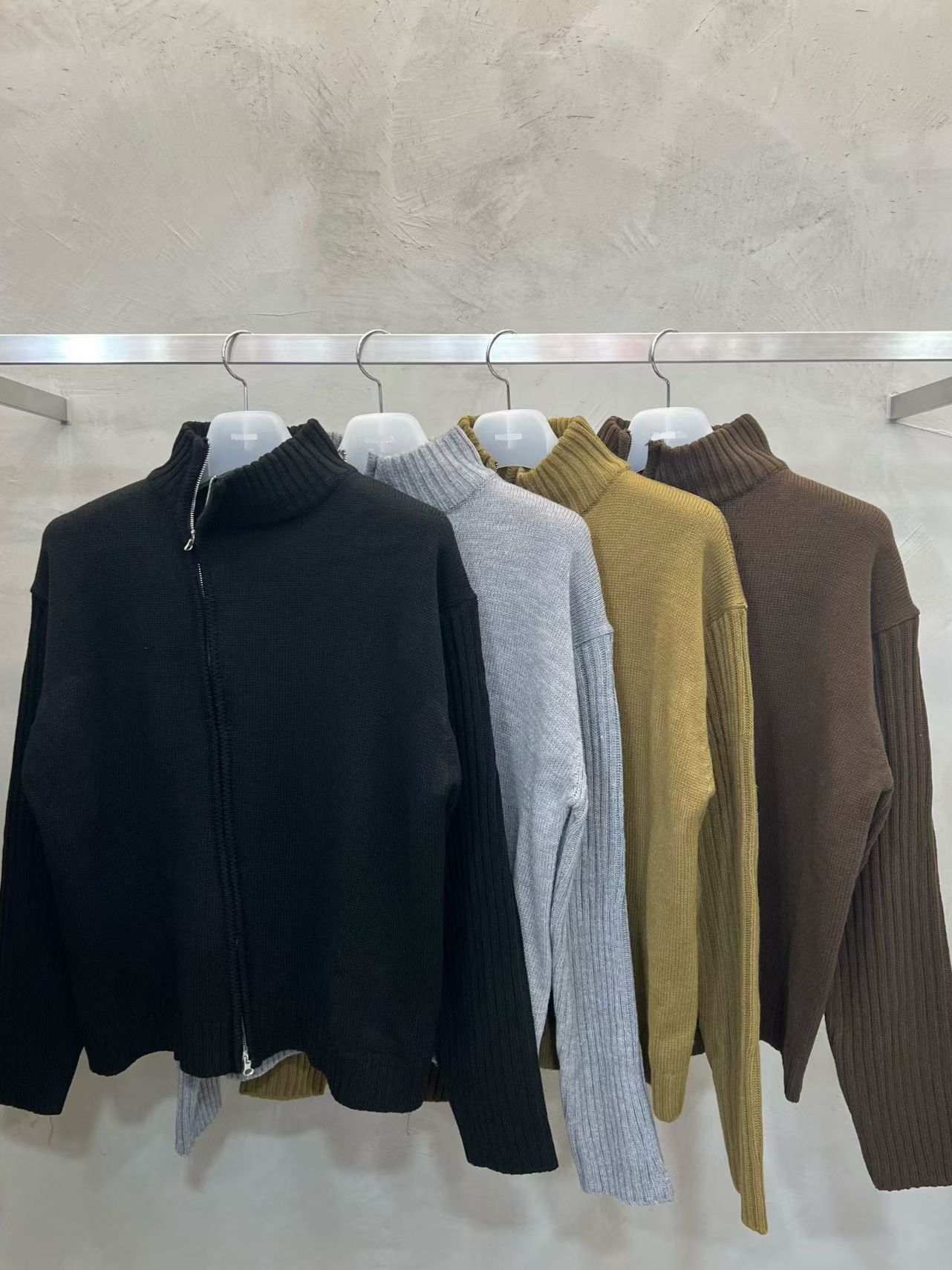 淨色拉鍊針織外套 JK2725