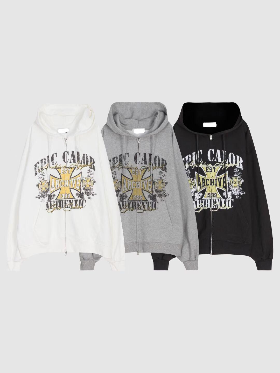 英文字圖案連帽拉鍊外套 JK2728