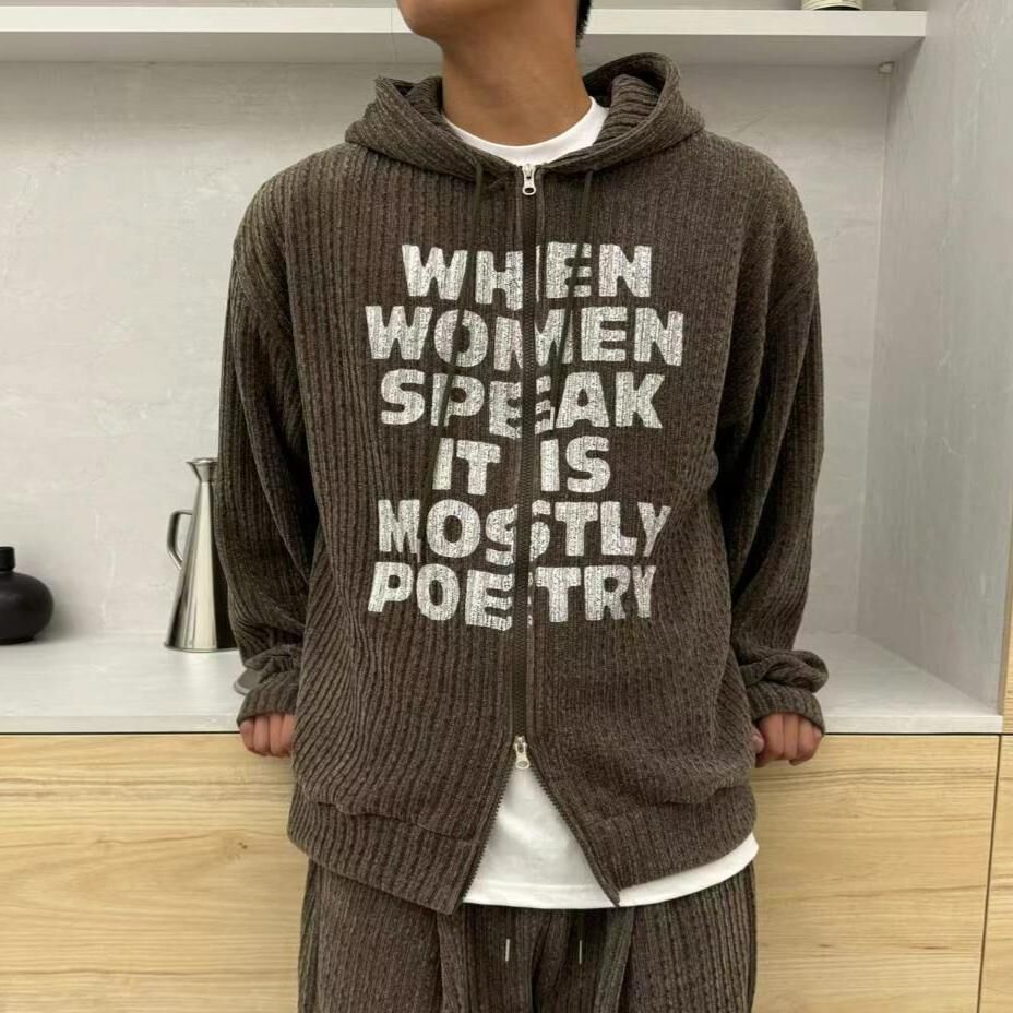 英文字連帽拉鍊外套 JK2731