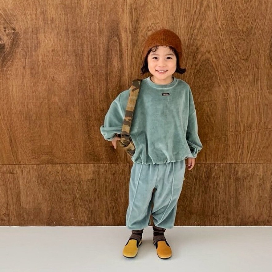 【現貨】120-130 GOU 薄荷色天鵝絨質感套裝