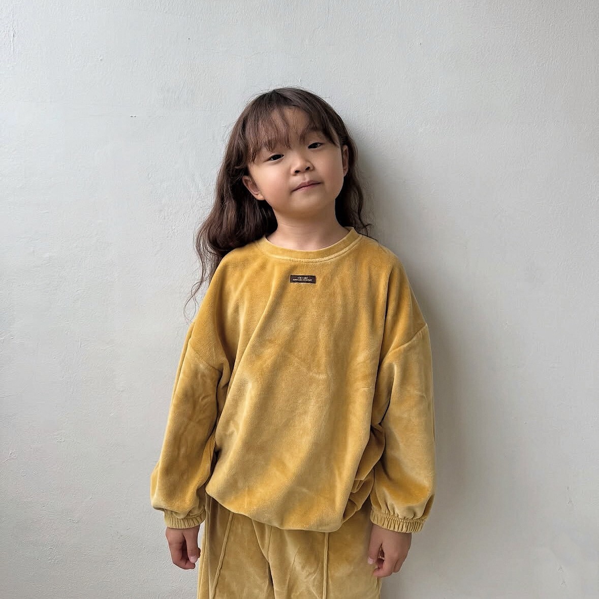 【現貨】110-120 GOU 芥末黃天鵝絨質感套裝