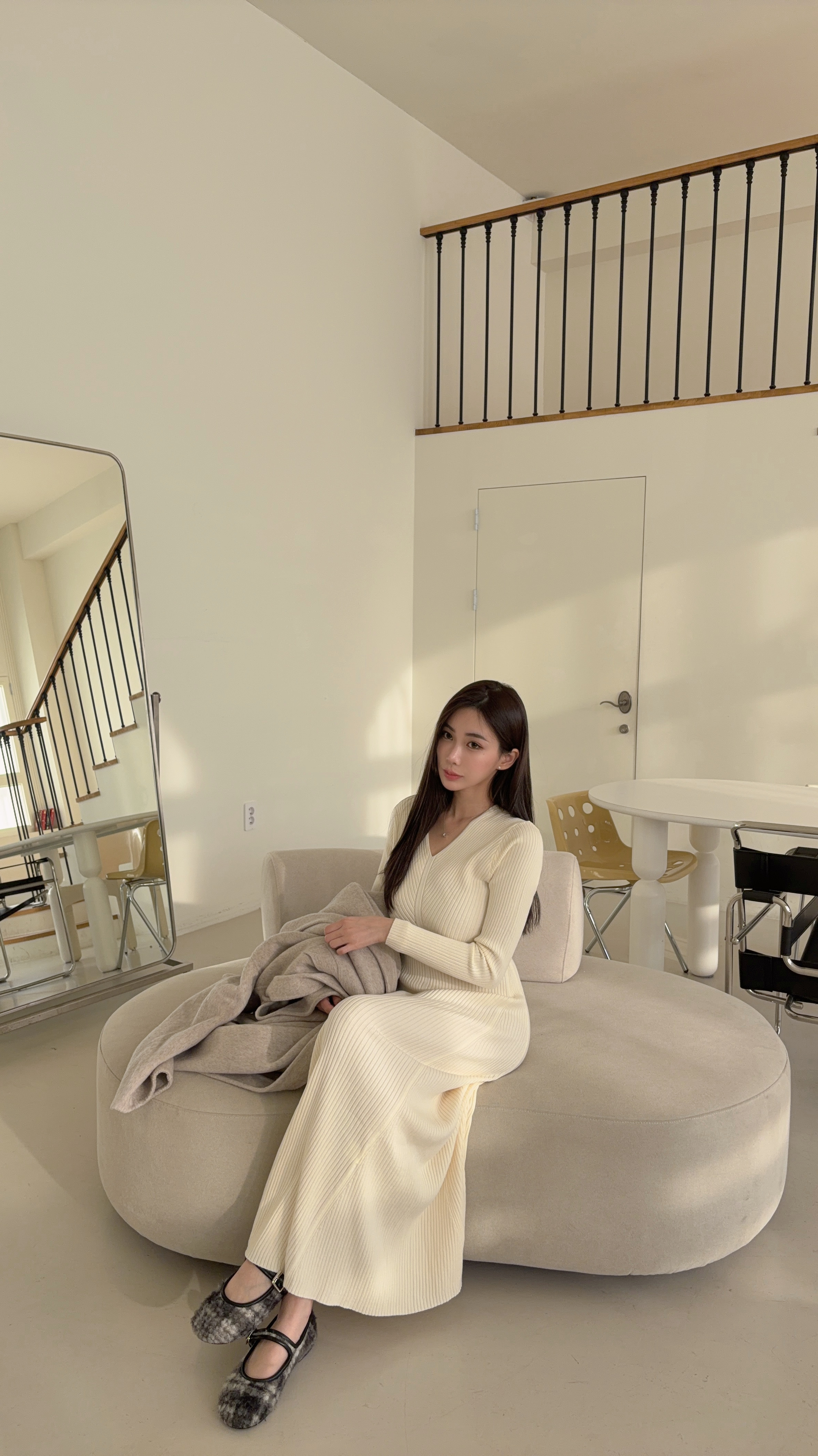 🇰🇷溫柔歐膩｜針織氣質簡約長洋裝