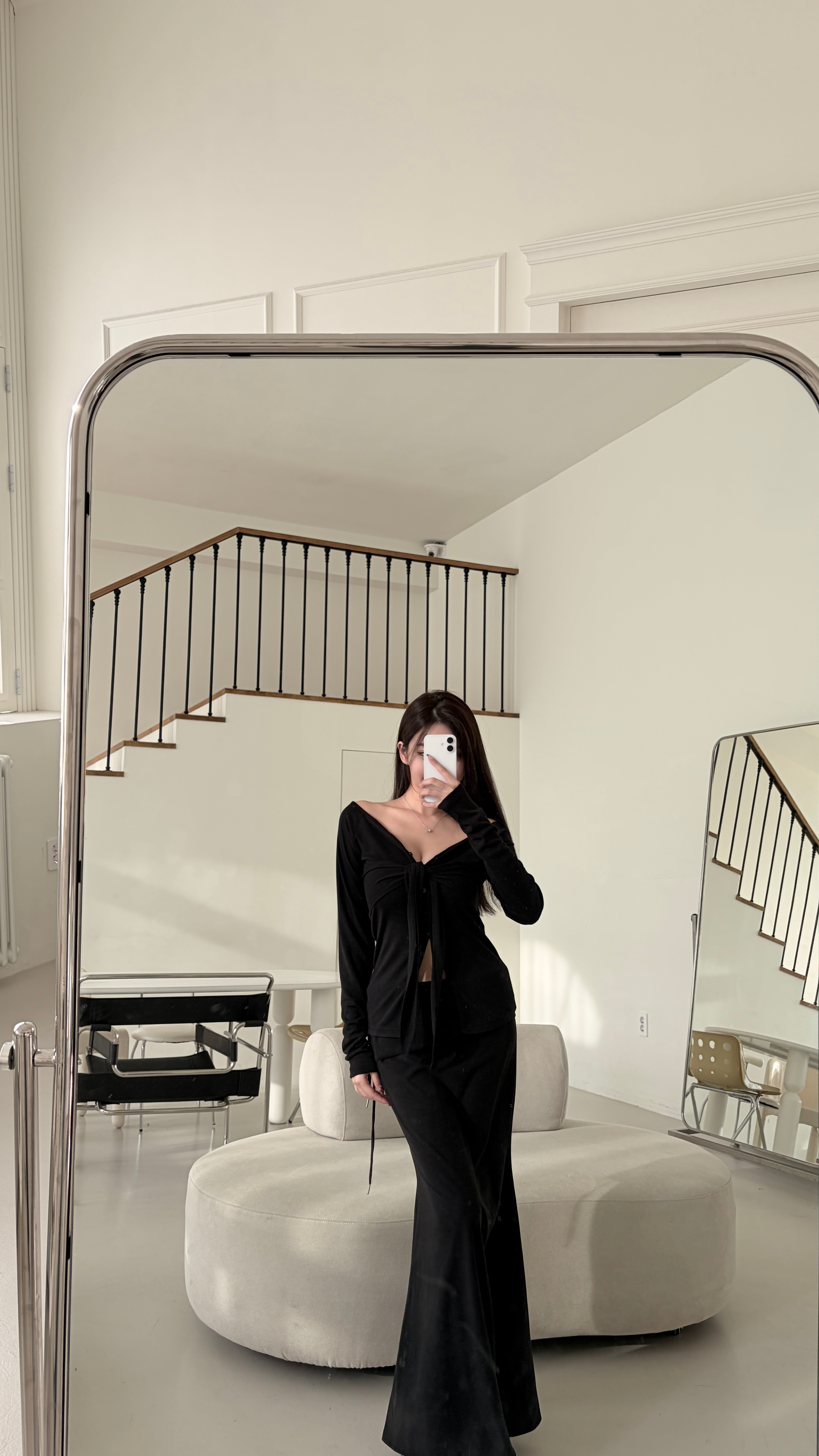 🇰🇷美胸心機｜深Ｖ扭結綁帶開釦上衣