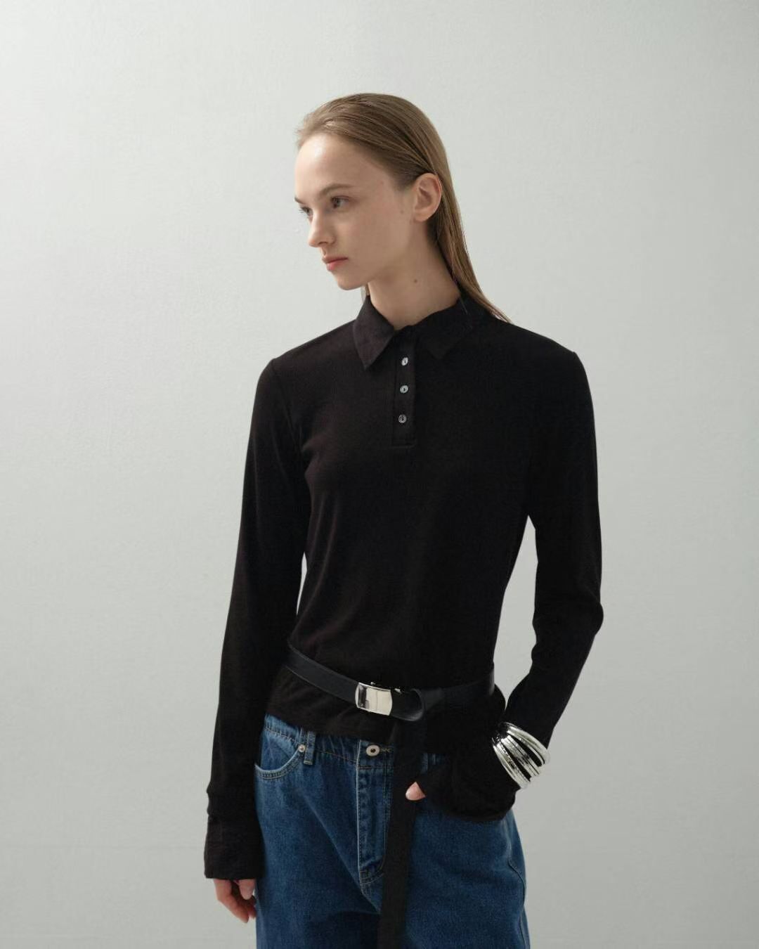 GB5248 排扣翻領修身恤衫