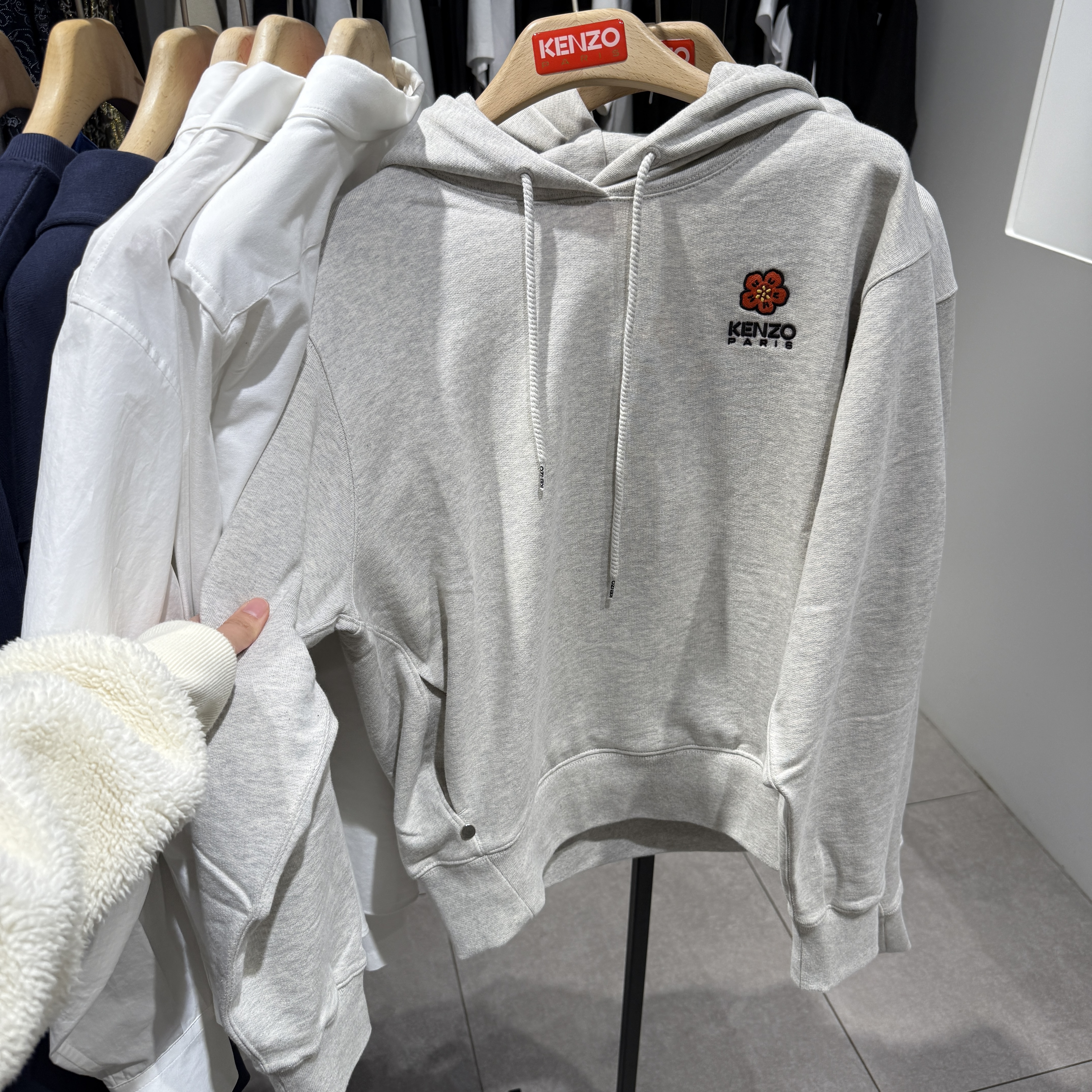 Kenzo WOMEN Small Flower hoddie Grey