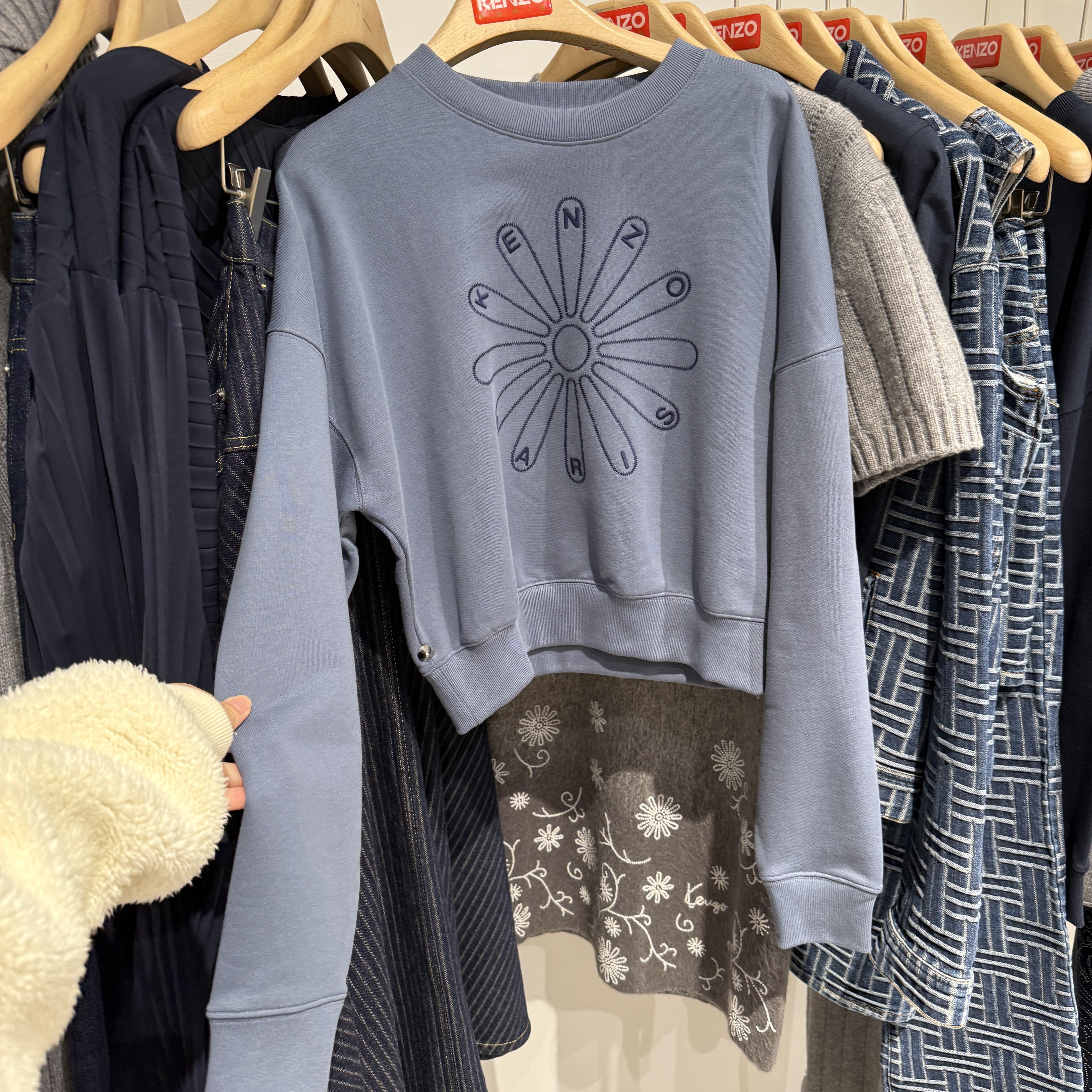 Kenzo WOMEN Daisy Crew neck sweatshirt Blue