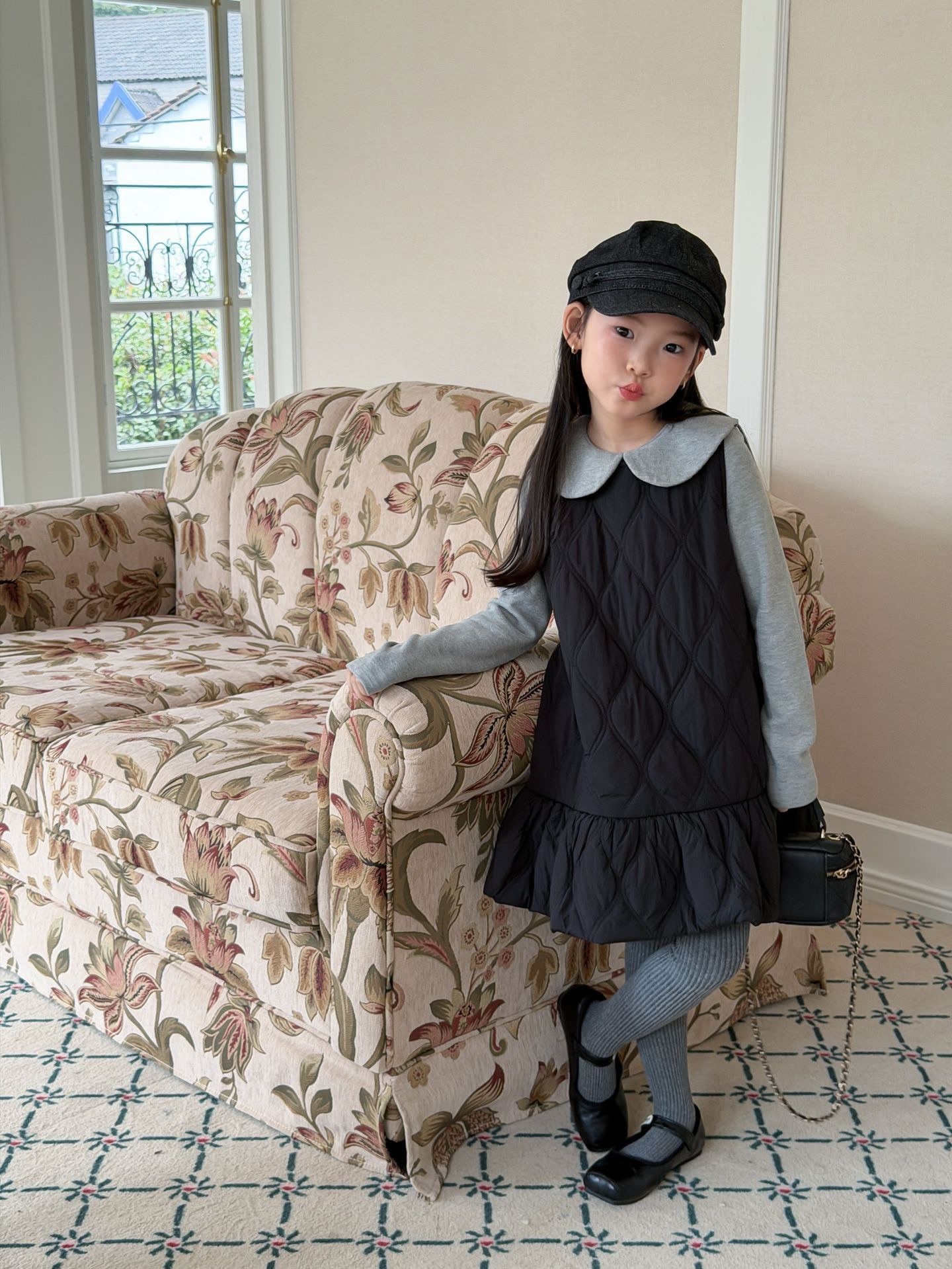 花邊魚尾鋪棉洋裝