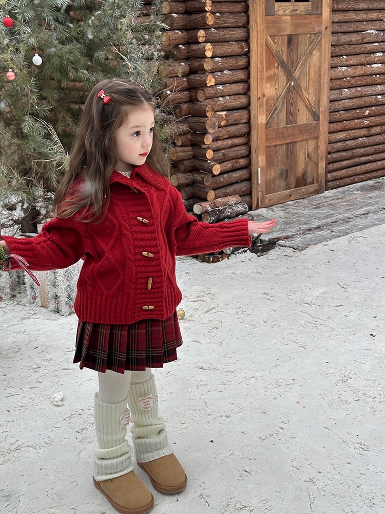 英式格紋毛呢百褶裙