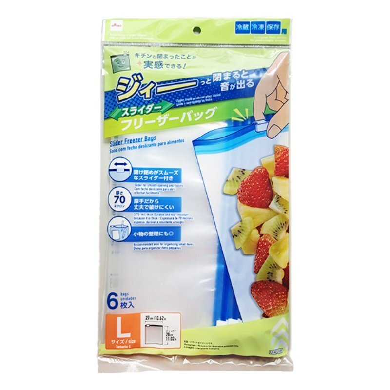 冷藏冷凍滑鏈袋/L 27×28cm 6入
