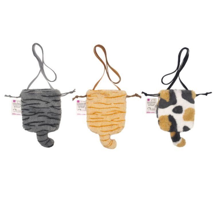 肩背束口包/貓尾 16×16×2.5cm