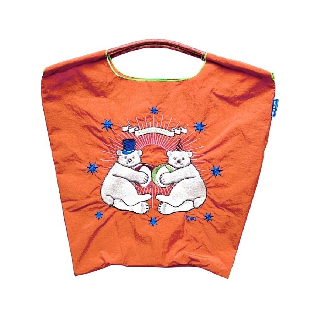 Ball＆Chain 刺繡環保購物袋 M號 - 橘 (31300507)