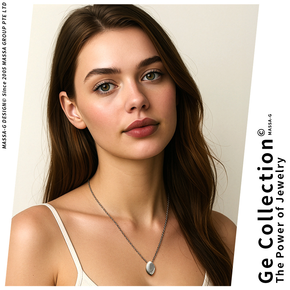 MASSA-G LJ系列【晶點‧瑟蕾娜-時尚晶點】金屬鍺錠純鈦項鍊
