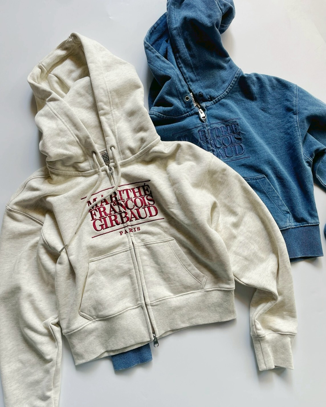 韓國🇰🇷 Marithe Francois Girbaud MFG 連帽外套 雙拉鍊 經典刺繡Logo 共3色 女款