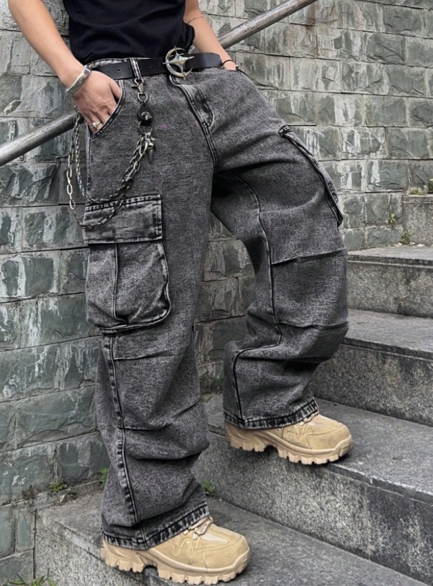 KADMAX大尺碼-街頭大碼男士工裝牛仔褲款〈KSMS2639〉