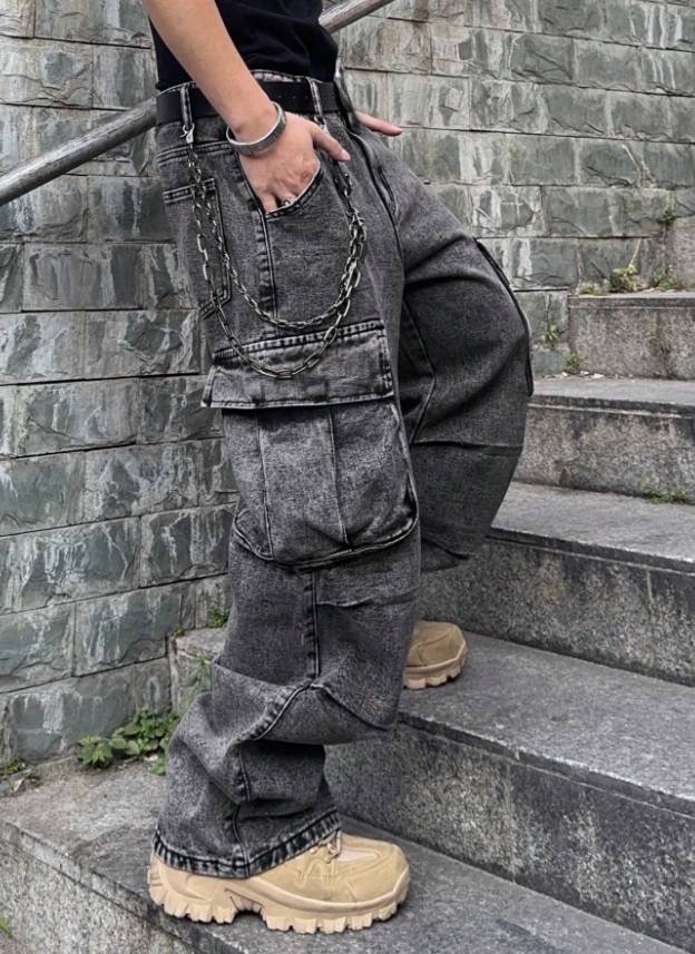 KADMAX大尺碼-街頭大碼男士工裝牛仔褲款〈KSMS2639〉