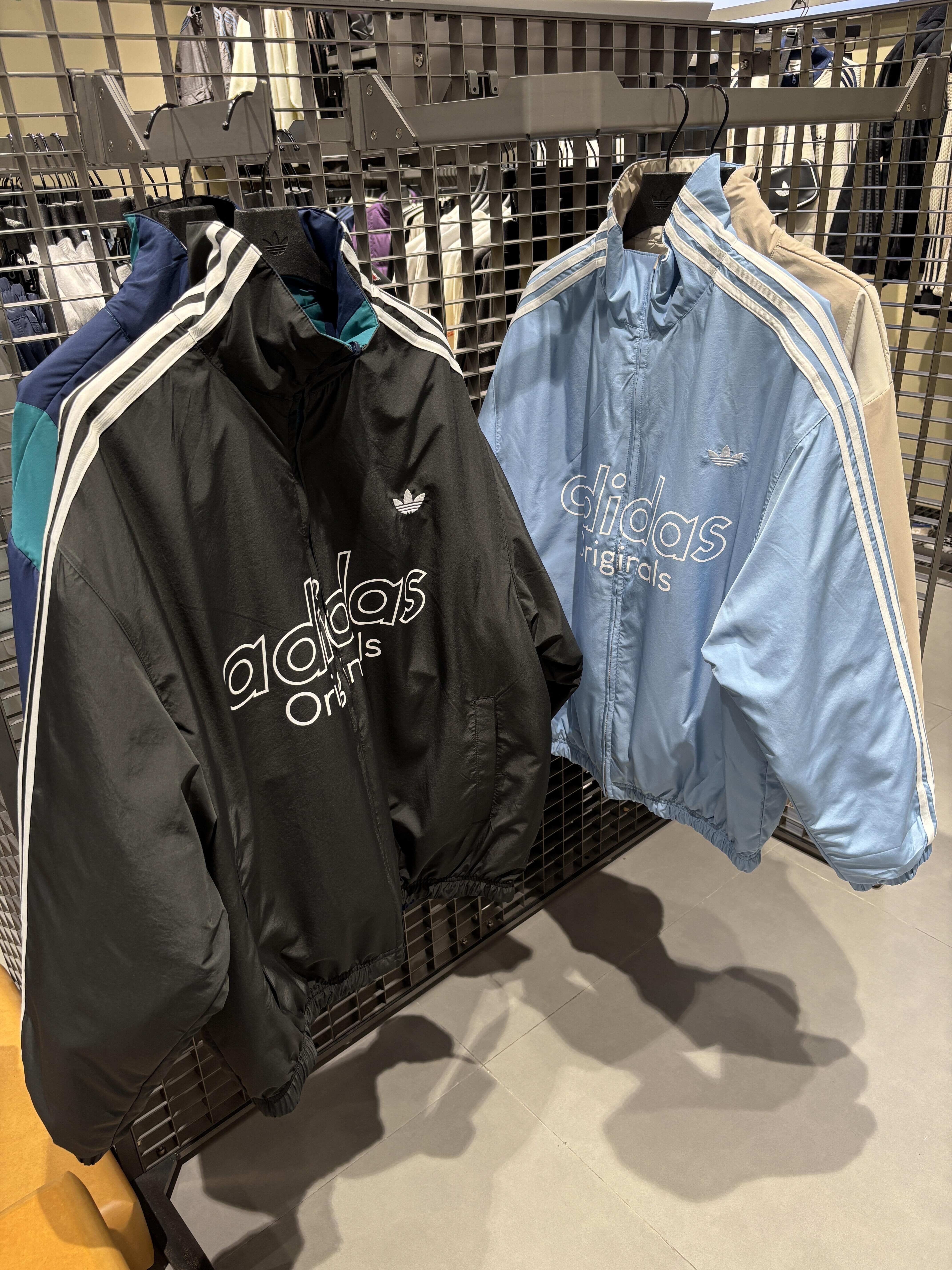 Adidas Originals 雙面穿鋪棉外套 防風外套 立領外套 直條紋 復古 足球風 黑色 寶寶藍 /預購