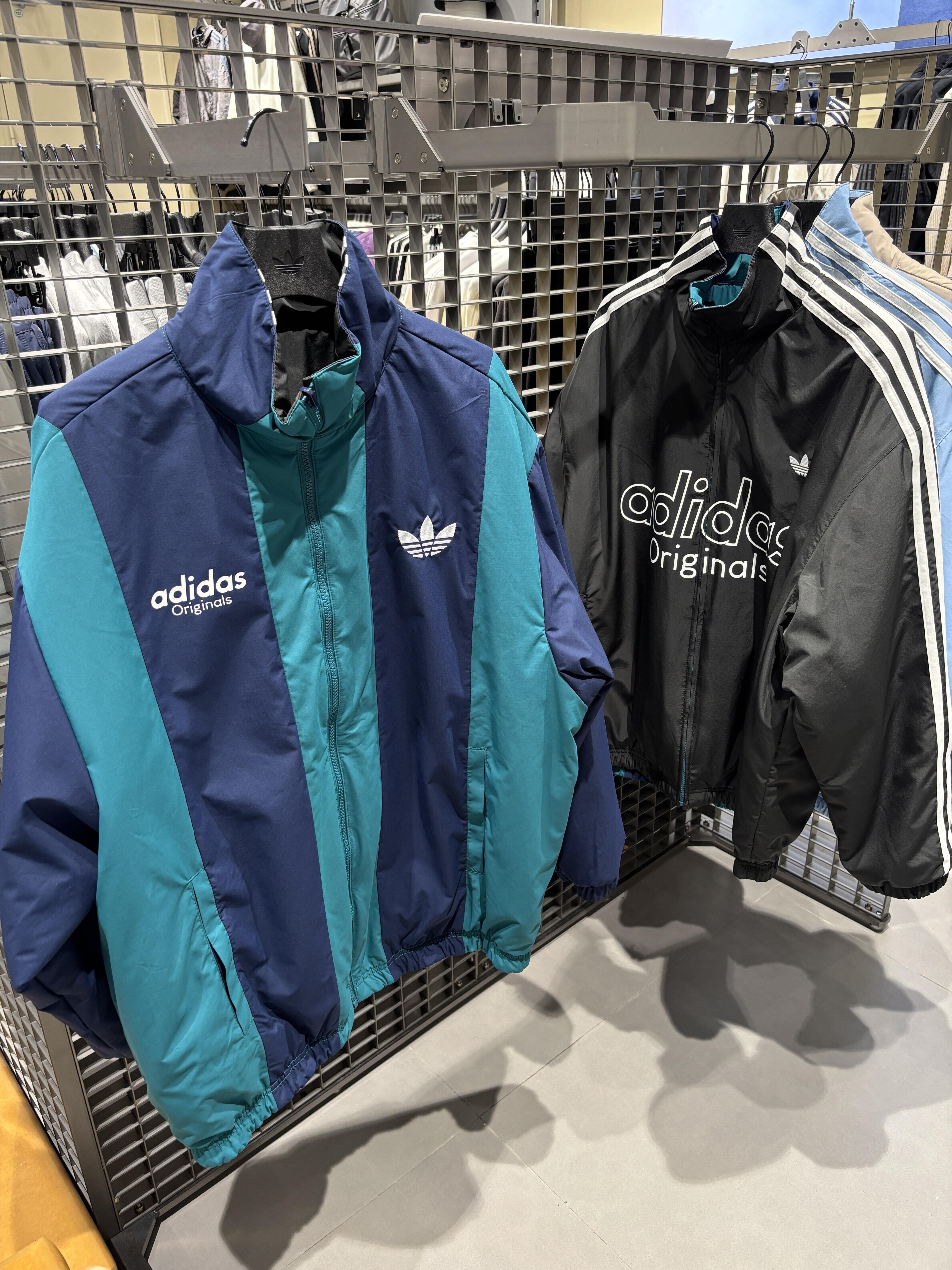 Adidas Originals 雙面穿鋪棉外套 防風外套 立領外套 直條紋 復古 足球風 黑色 寶寶藍 /預購